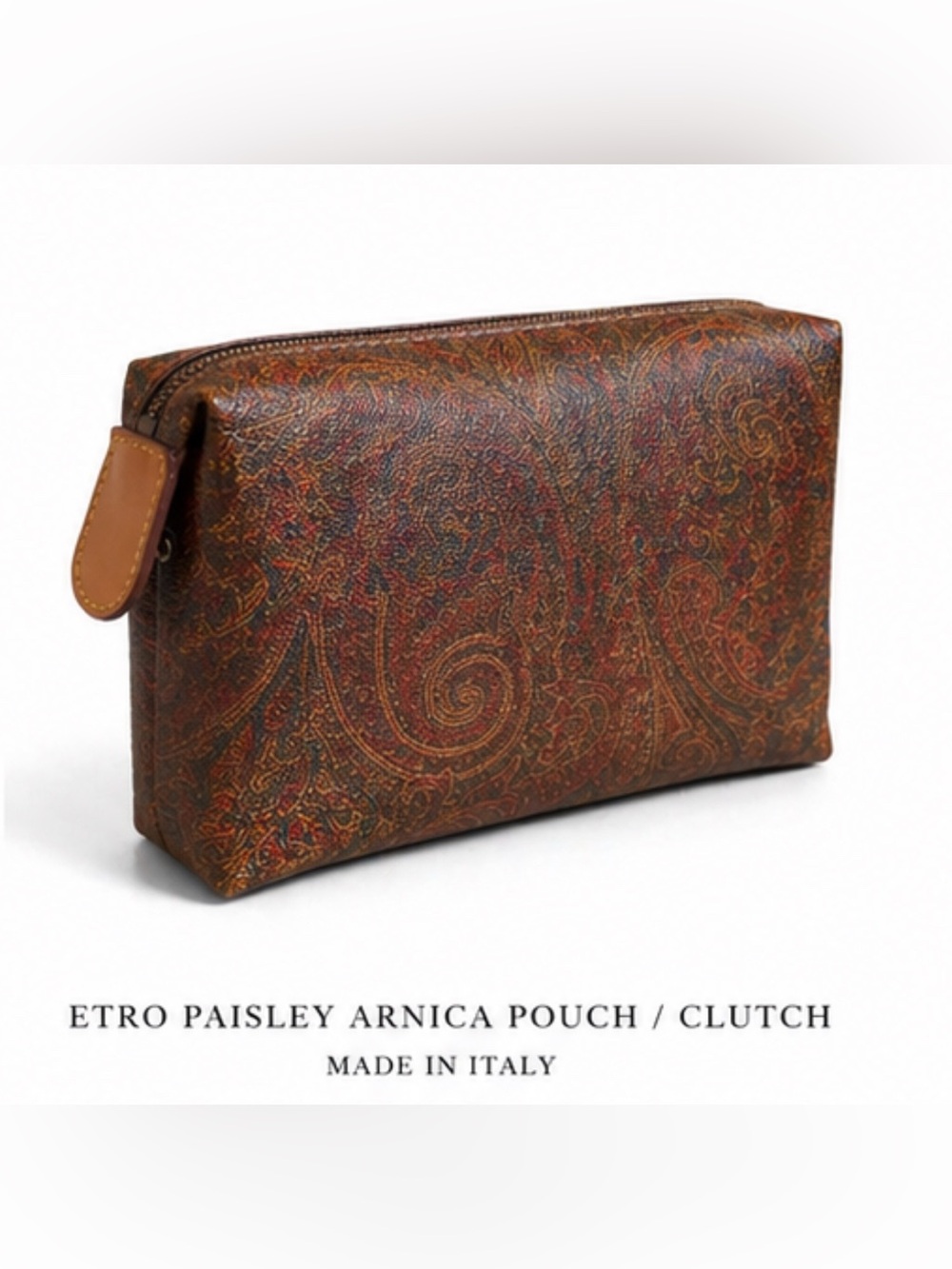 Vintage Etro Paisley Arnica Pouch Clutch Y2K Made in Italy Cosmetic Bag